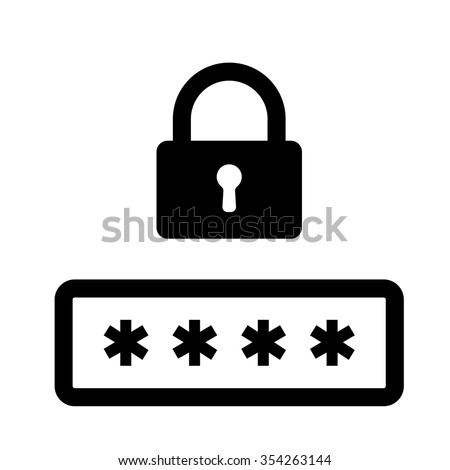 Secure password vector icon for web and mobile