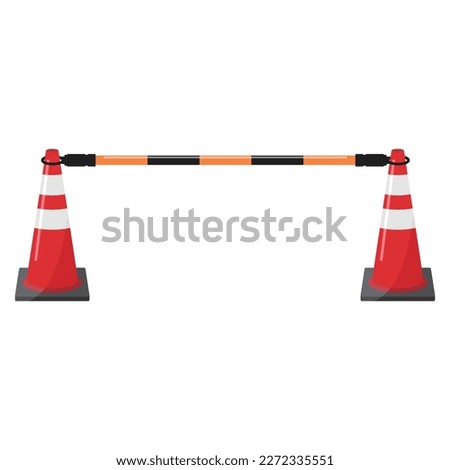 Traffic cone bar vector illustration. Traffic cone bar for emergency, school, parking lots, construction, trucks, tow trucks and road safety. Traffic cone bar is easy to draw attention.