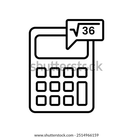 Calculator learning icon, Outline symbol icon. Editable vector stroke.