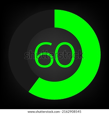 Circulate progress bar with numeric count at the 60
