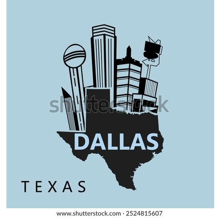 Dallas landmark vector illustration, landmark of Dallas, Texas USA, Landmark vector design