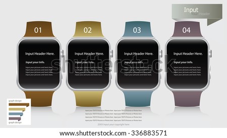 Modern smart watch infographic options banner. Vector illustration. can be used for workflow layout, diagram, number options, web design.