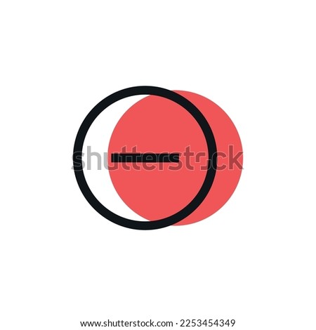 Vector Flat Outline Minus Icon or Negative Isolated Sticker on White Background. Checklist Circle Button.