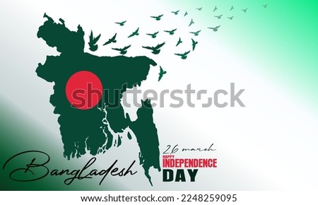 Happy Independence Day of Bangladesh, Bangladesh Country Map, Bangladesh map Vector illustration.