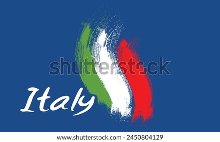 Flag of Italy, brush stroke background, Italy flag background from paint brushes, Brush stroke drawing of the Italy flag, Italy colorful brush strokes painted national flag icon..eps8