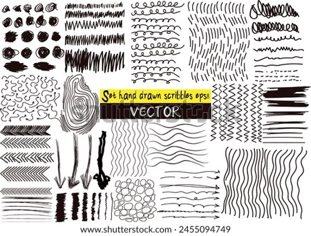Set of hand drawn scribbles vector. Texture can be used for wallpaper, pattern fills, web page background, surface textures.