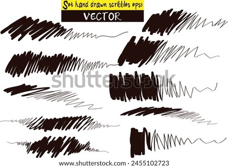 Set of hand drawn scribbles vector. Texture can be used for wallpaper, pattern fills, web page background, surface textures. Set of hand drawn scribbles vector, Freehand line doodles, chalk scribbles 