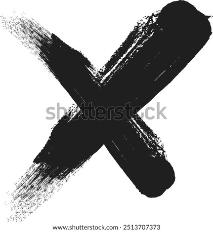 vector icon of letter X with ink stroke, X - Black handwritten letters, hand drawn X letters Logo design. Brushstroke X Letter Logo Design on white background. eps8