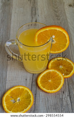 Citrus soluble fizzy vitamins and slices of orange