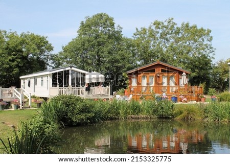 Static caravans and lodges on holiday parks Сток-фото © 