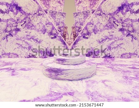 
Minimalistic showcase with empty space. Empty marble podium for display product. 3D rendering. White and purple.
 Foto d'archivio © 