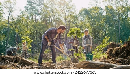 Similar – Image, Stock Photo Growing Family: Parents, Daughter and Expected Second Child