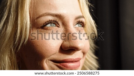 Similar – Image, Stock Photo Close up Portrait of an Icelandic horse , close up image of the eye of the native race of icelandic horses. Beauty animal in the wild natural wasteland of north Iceland.