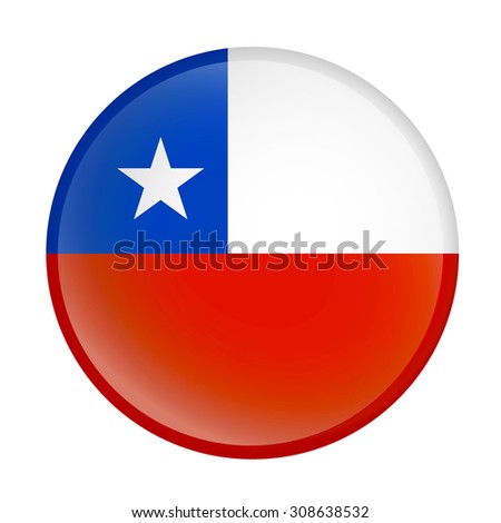 Chile flag Glossy Button - Vector