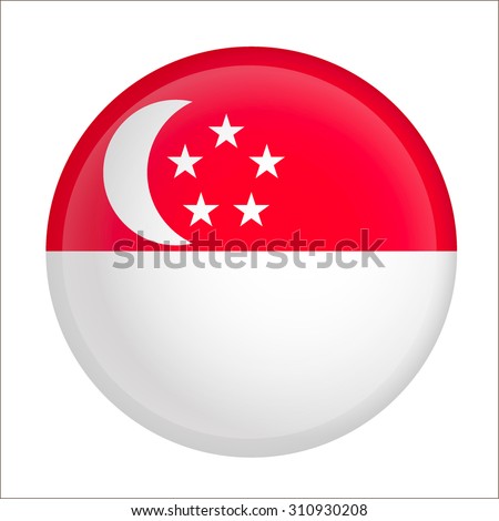 Vector - Singapore Flag Glossy Button