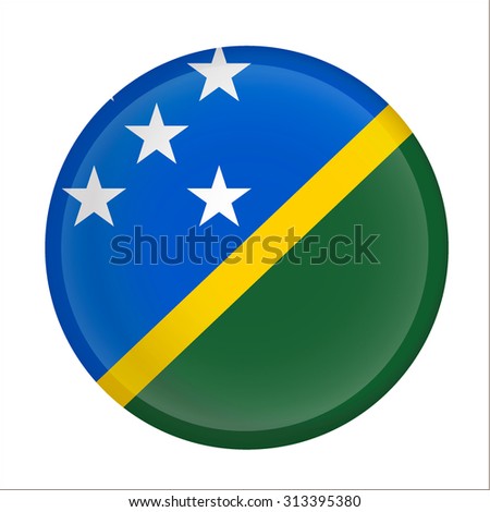 solomon islands flag Glossy Button - Vector
