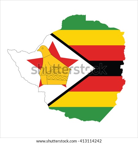 Map and flag of Zimbabwe