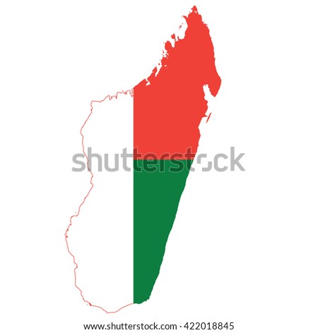Map and flag of Madagascar
