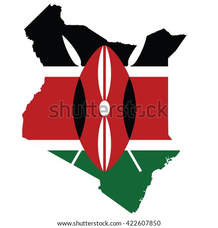 Flag map of Kenya
