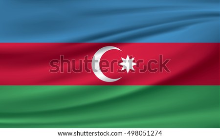 Azerbaijan flag of silk / vector