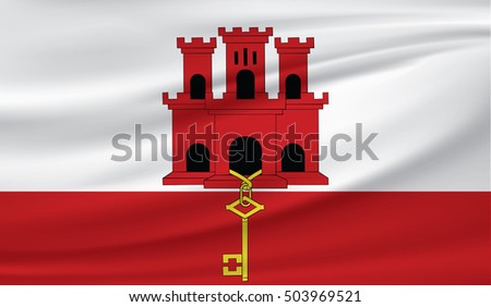 3D Waving Flag of Gibraltar