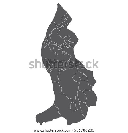 Vector map Liechtenstein. Isolated vector Illustration. Black on White background. EPS Illustration.