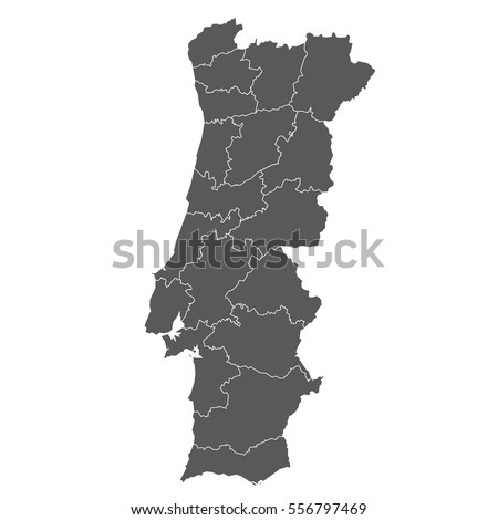 High detailed vector map - Portugal