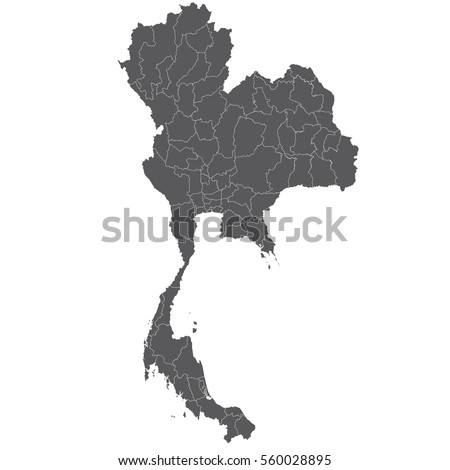 High detailed vector map - Thailand