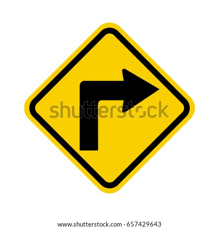 U.S. Sharp Turn Right Ahead Sign