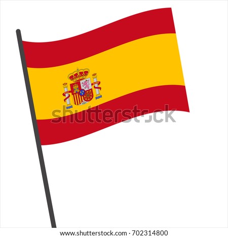 Flag of Spain , Spain flag waving isolated vector illustration