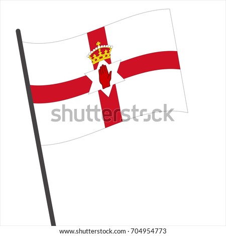 Flag of Northern Ireland , Northern Ireland flag waving isolated vector illustration