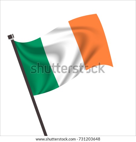 Flag of Republic of Ireland. Republic of Ireland Icon vector illustration,National flag for country of Republic of Ireland isolated, banner vector illustration. Vector illustration eps10.