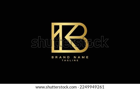 IKB, Abstract initial monogram letter alphabet logo design