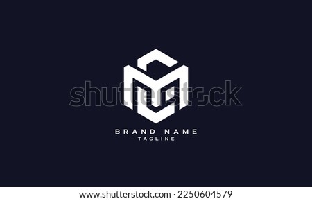 CM, MC, Abstract initial monogram letter alphabet logo design
