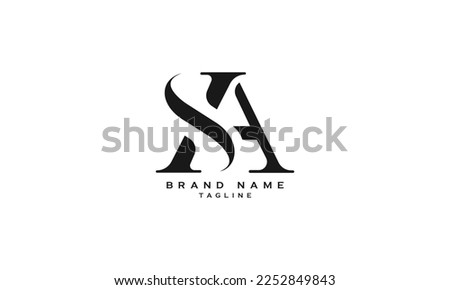 SA, XA, Abstract initial monogram letter alphabet logo design Stok fotoğraf © 