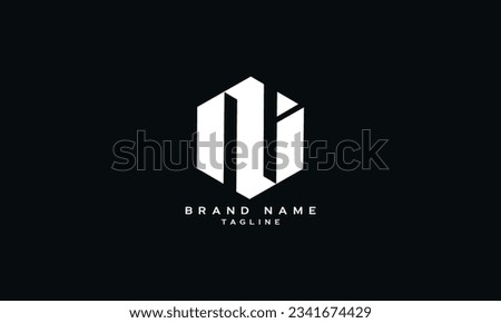 NUI, IUN, UNI, NI, IN, Abstract initial monogram letter alphabet logo design