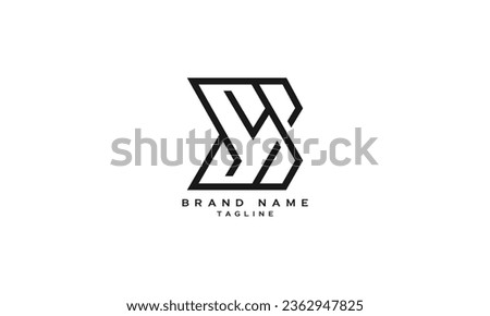 SYB, SBY, YSB, YBS, BYS, BSY, YB, BY, Abstract initial monogram letter alphabet logo design