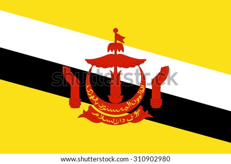 Flag of Brunei Darussalam. Vector illustration.