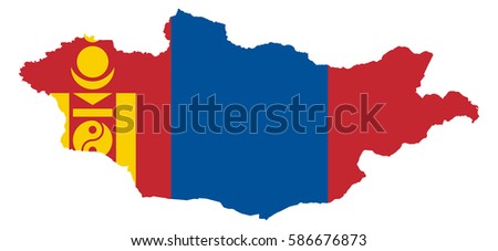 Flag map of Mongolia