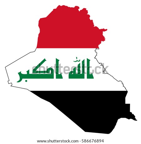 Flag map of Iraq