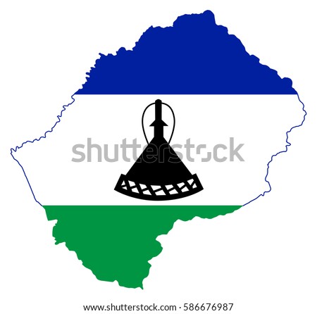 Flag map of Lesotho