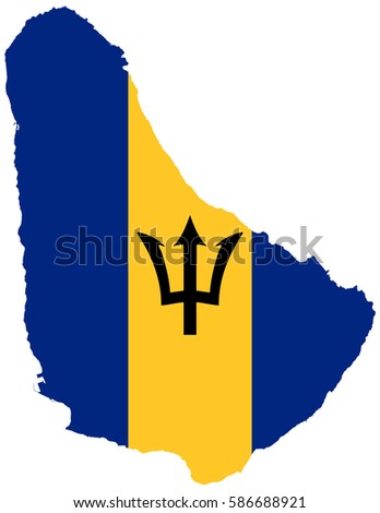 Flag map of Barbados