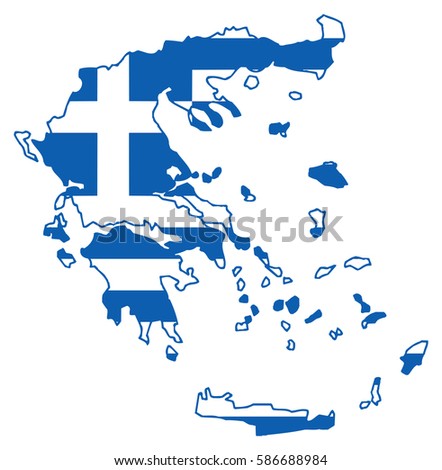 Flag map of Greece