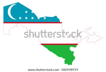 Flag map of Uzbekistan