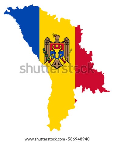 Flag map of Moldova