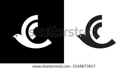 Logo swallow dove bird wifi internet network modern elegant minimalism