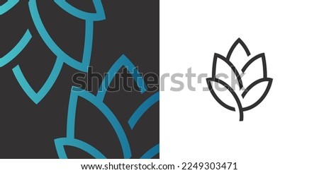 Logo hops icon ear pattern print linear minimalism