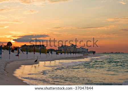 sunrise under atlantic ocean coast. beach of Destin, Florida, USA