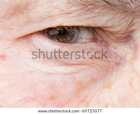 close up eye of an old woman