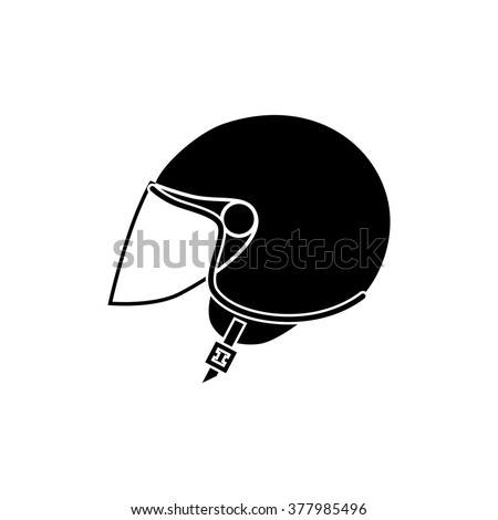 Silhouette Symbol Of Motorbike Classic Helmet. Vector Illustration ...